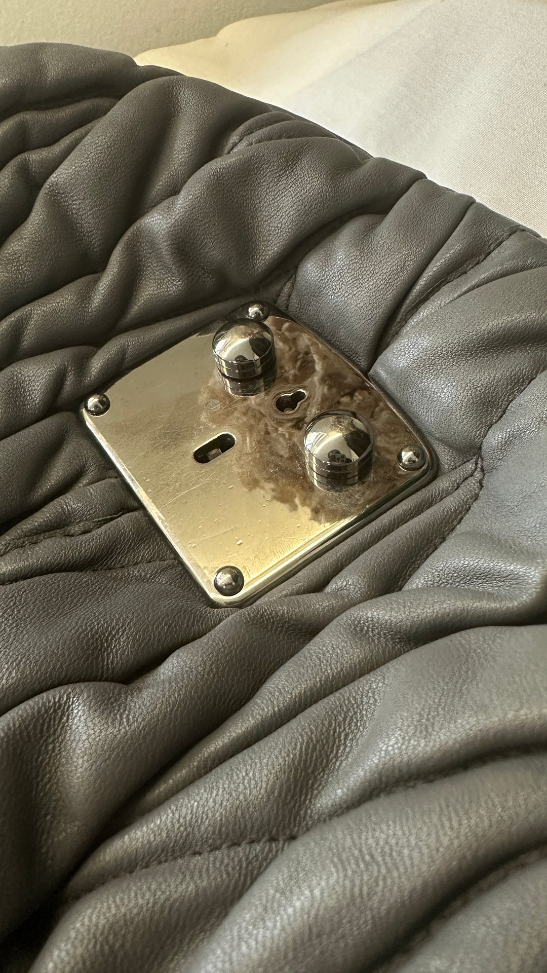 MIUMIU Matelasse Crossbody Bag Grey