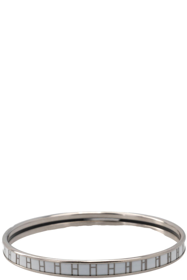 HERMÈS OP'H Enamel Palladium White Bracelet