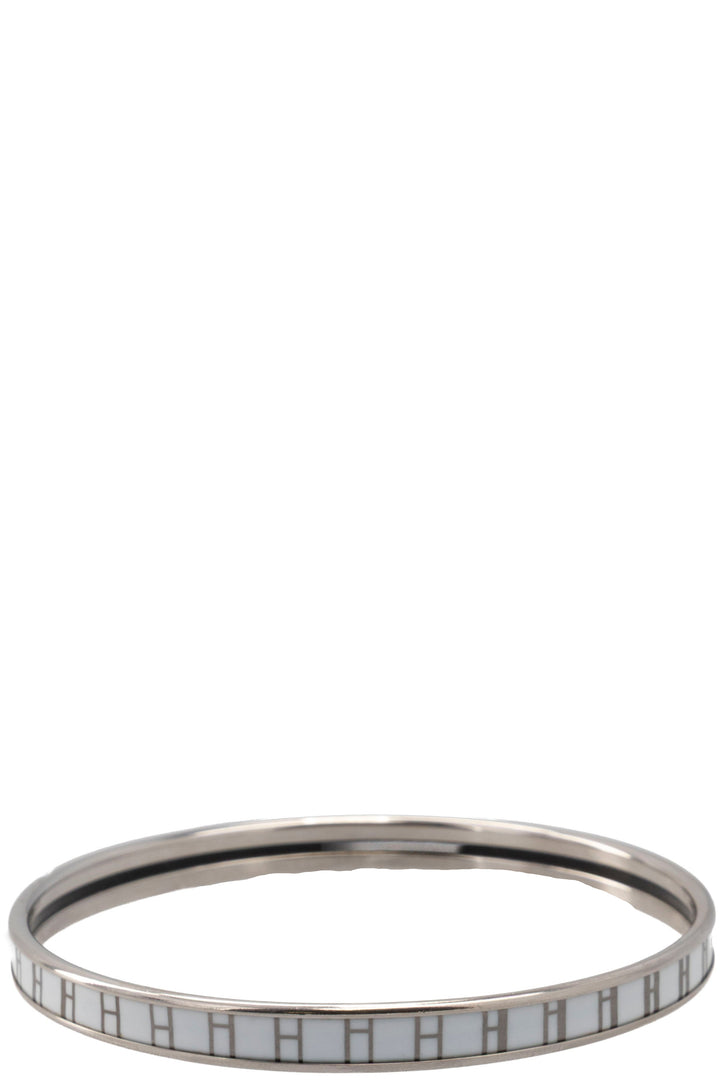 HERMÈS OP'H Enamel Palladium White Bracelet