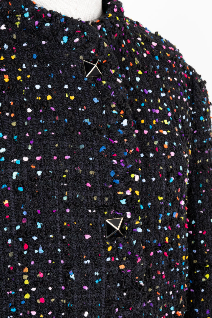 Valentino Tweed Jacket Black Multicolor