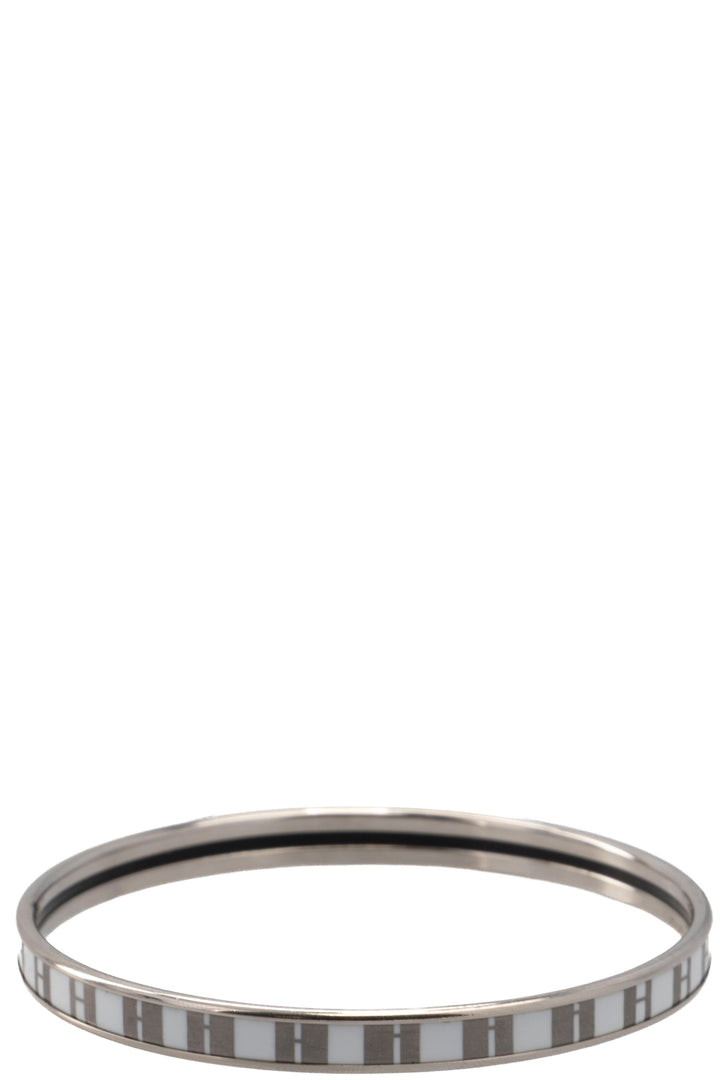 HERMÈS OP'H Enamel Palladium White Bracelet