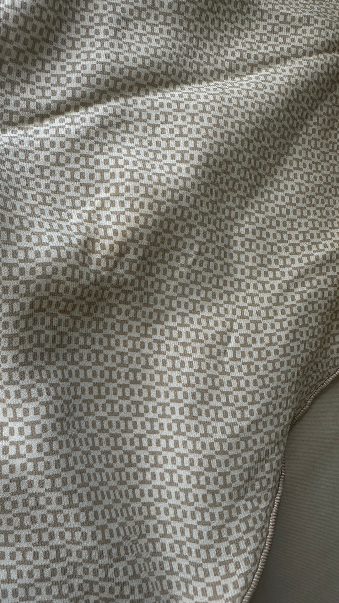 HERMÈS Triangle Silk Scarf H Beige