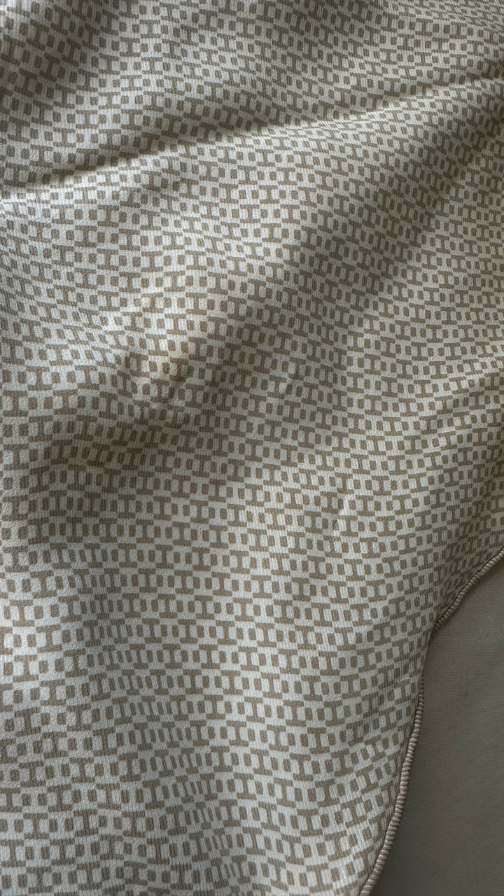 HERMÈS Triangle Silk Scarf H Beige