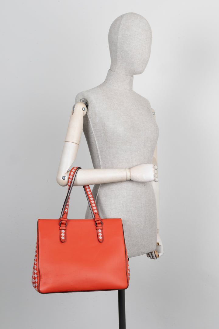 BOTTEGA VENETA Tote Bag Leather Red Pink