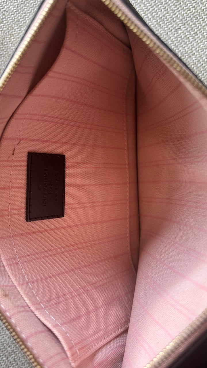 LOUIS VUITTON Neverfull Pochette Damier Ebene