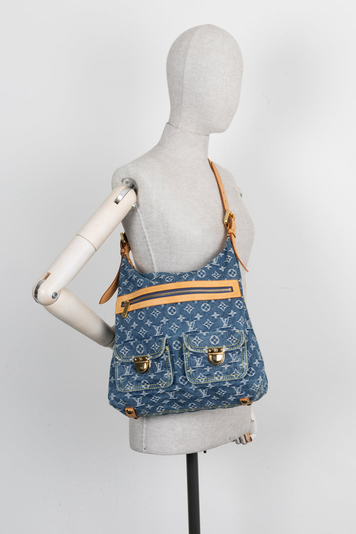 LOUIS VUITTON Sac Baggy GM Denim Bleu
