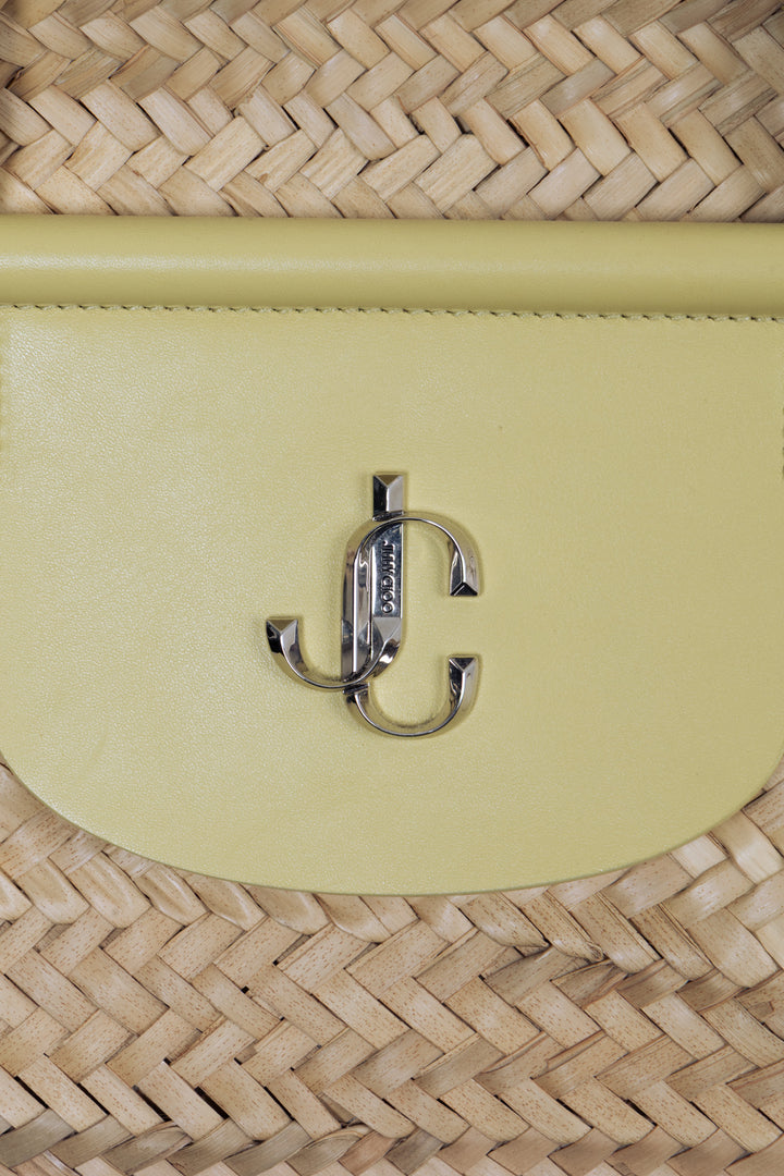 JIMMY CHOO Cabas Macy Raffia Lime