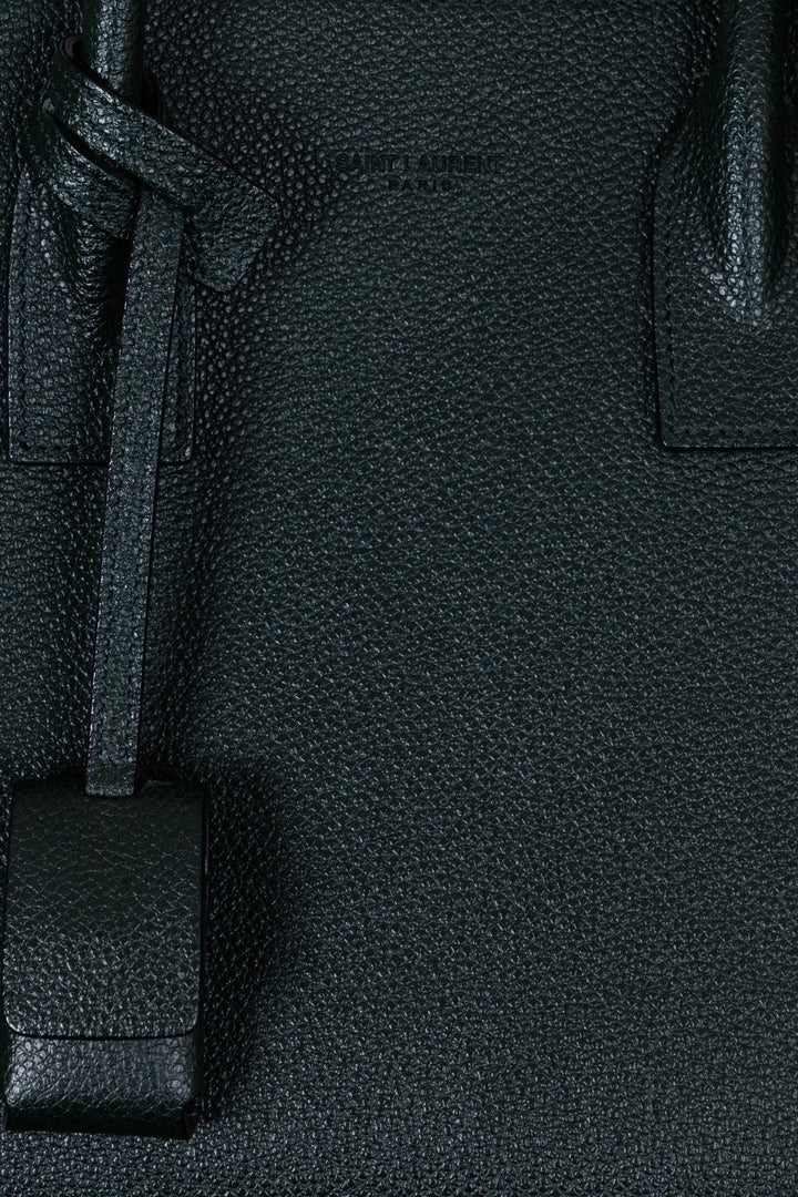 SAINT LAURENT Small Sac de Jour Leather Green