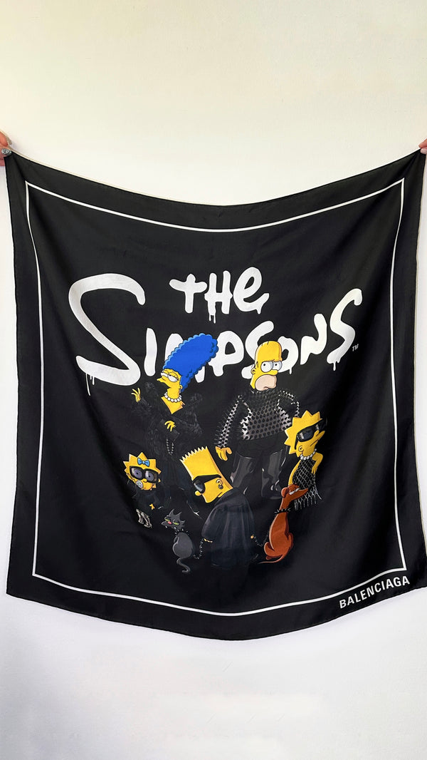 BALENCIAGA Simpsons Scarf Black Silk