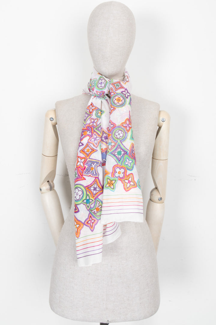 LOUIS VUITTON foulard Candy blanc multicolore