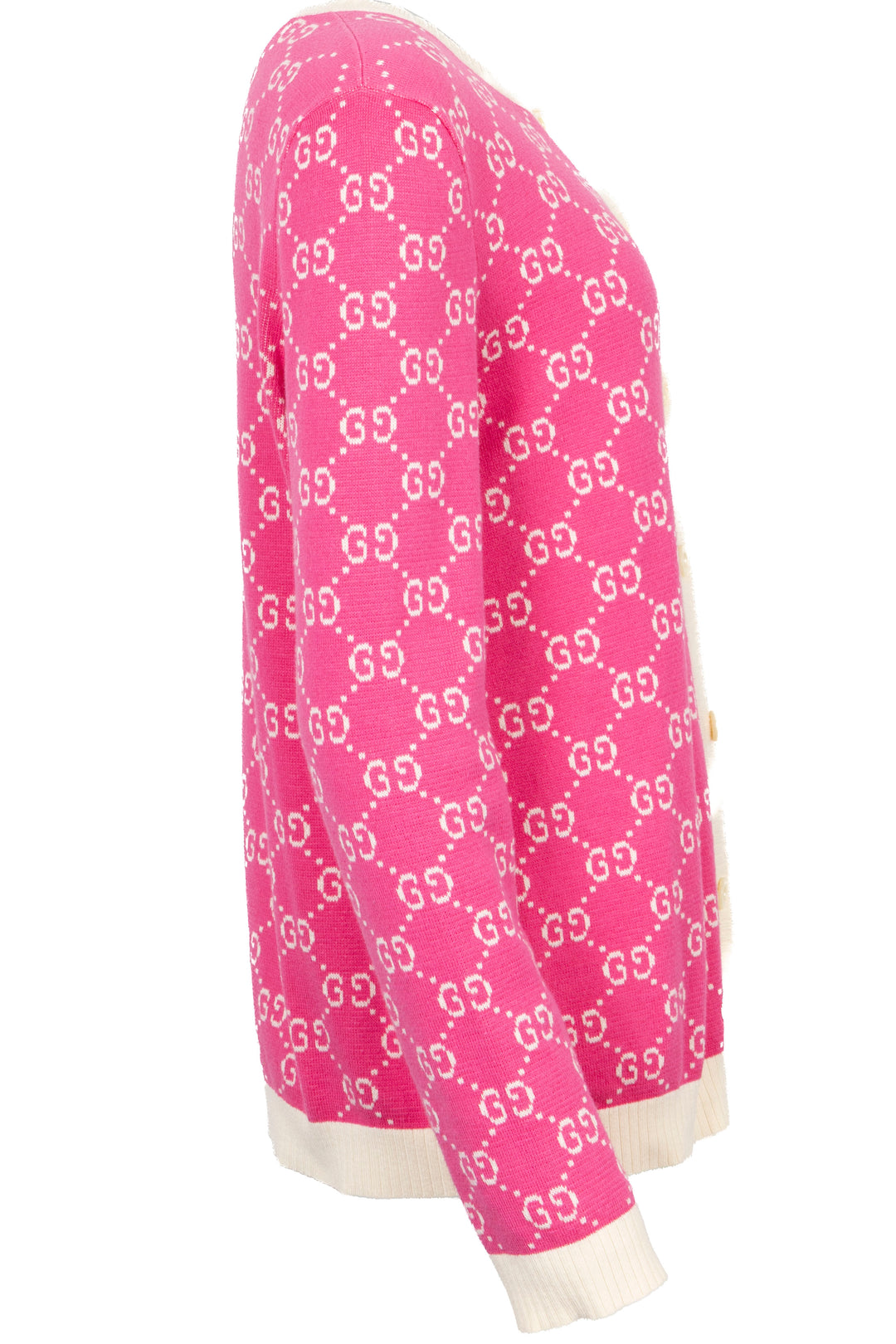 GUCCI GG Logo Cardigan Knit Pink