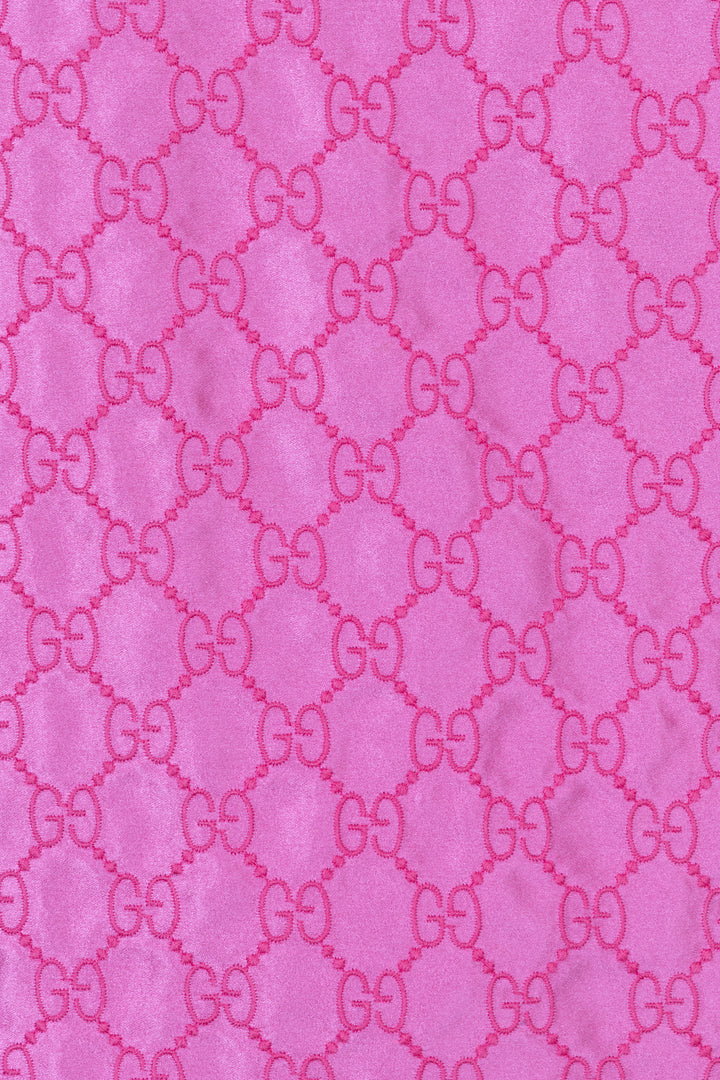 GUCCI GG Embroidered Silk Dress Pink