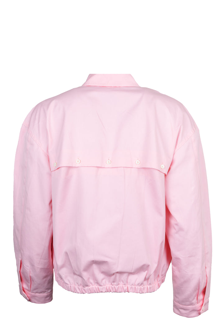 MIUMIU Logo Shirt Jacket Popeline Pink