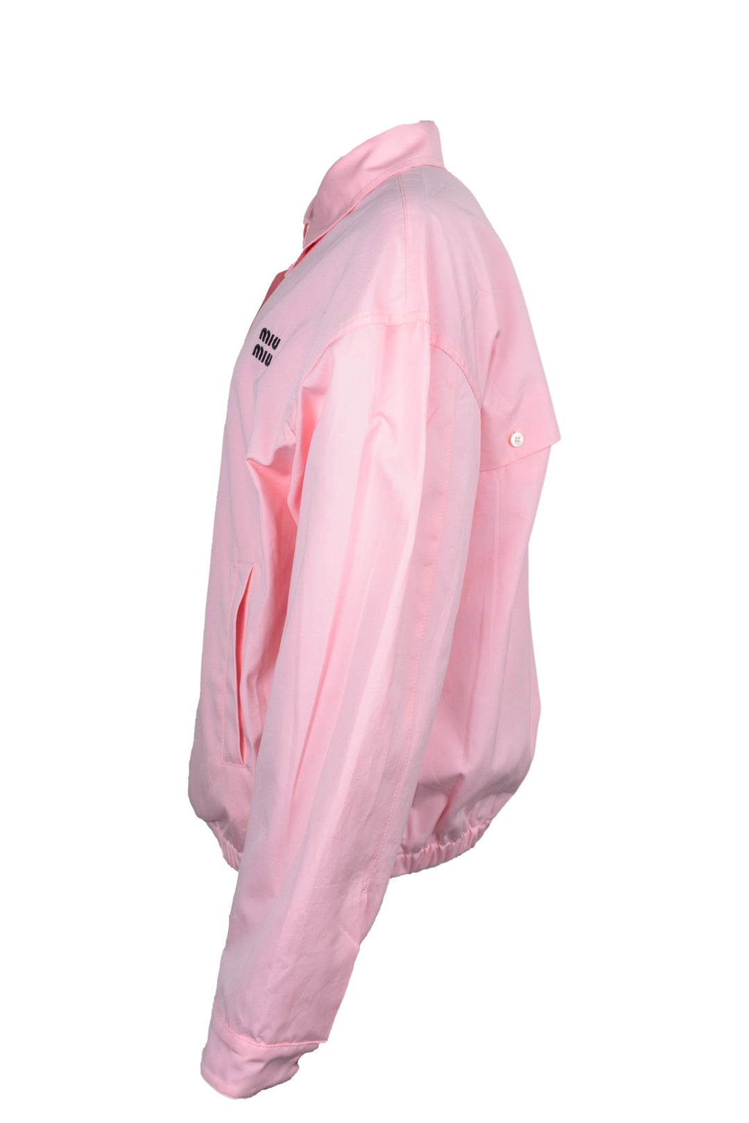 MIUMIU Logo Shirt Jacket Popeline Pink