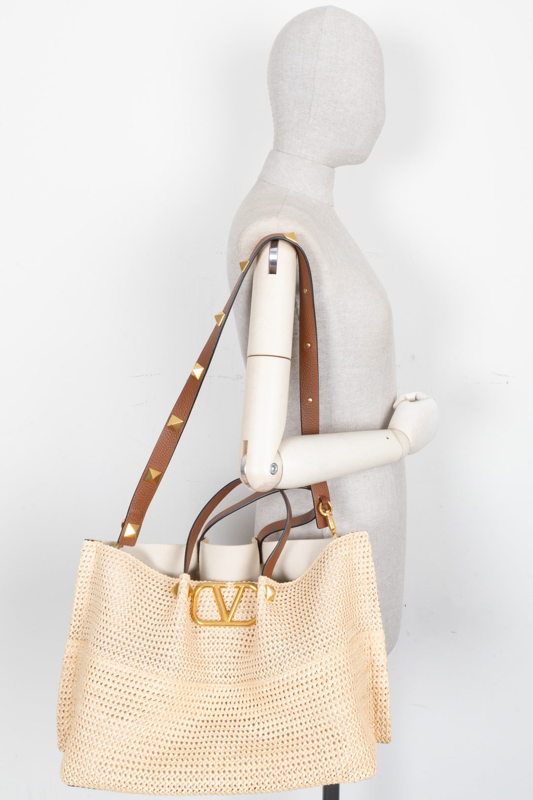 VALENTINO Medium Summer Tote Paille Beige