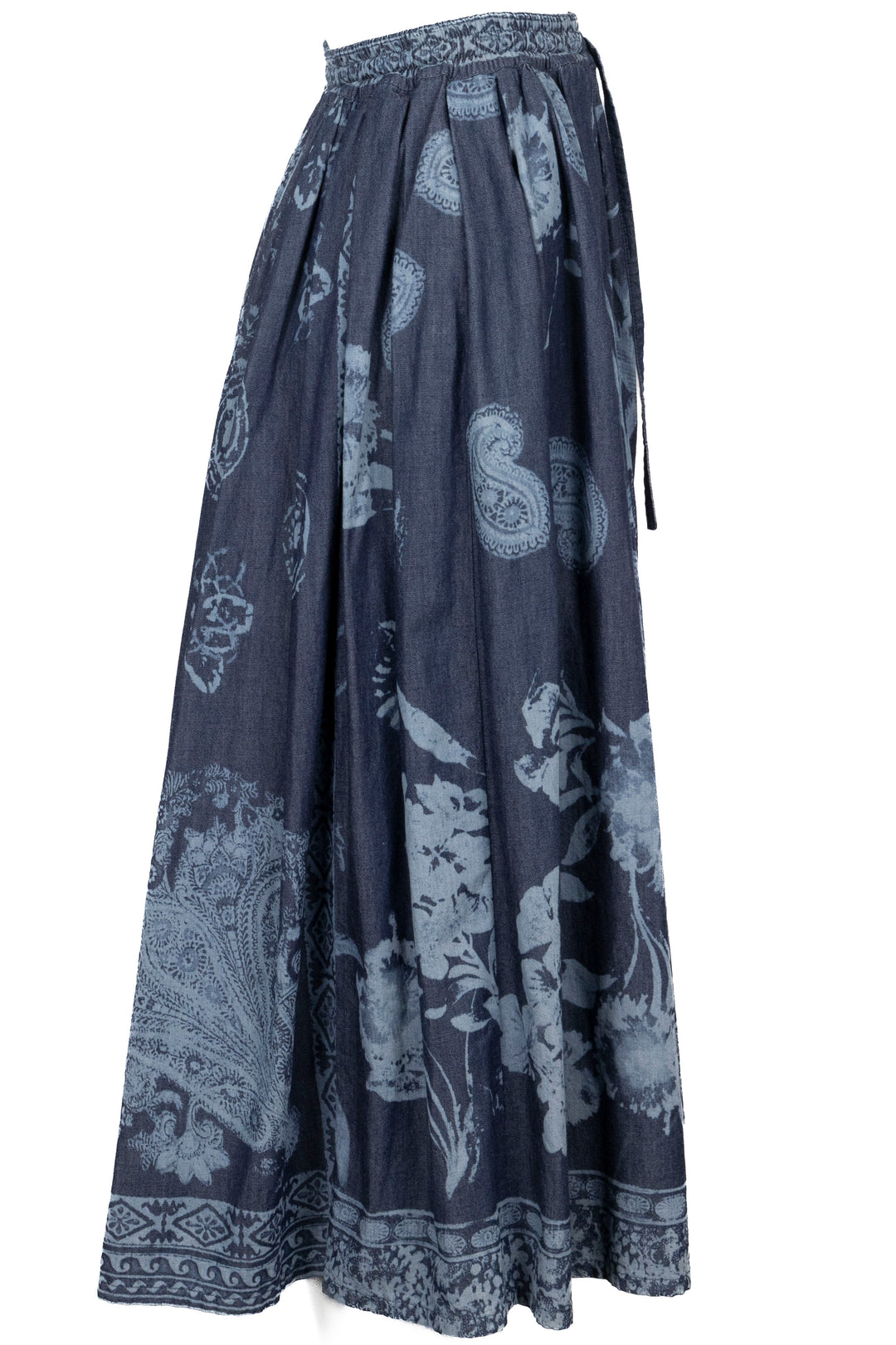 CHRISTIAN DIOR Jupe imprimé floral Coton Bleu