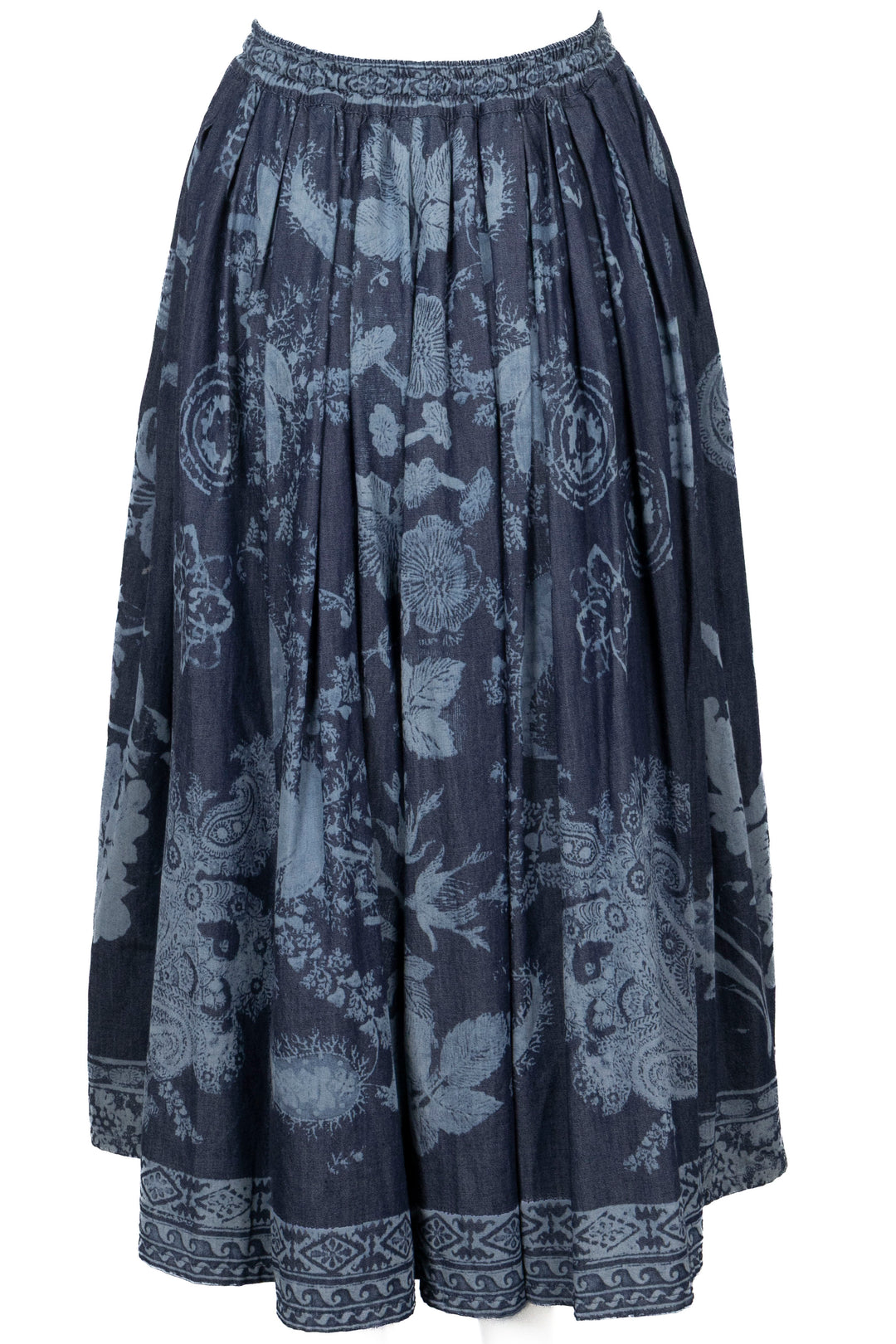CHRISTIAN DIOR Jupe imprimé floral Coton Bleu