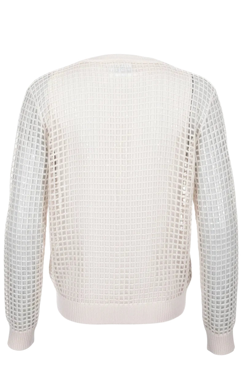 BRUNELLO CUCCINELLI Cardigan deux pièces en soie ivoire