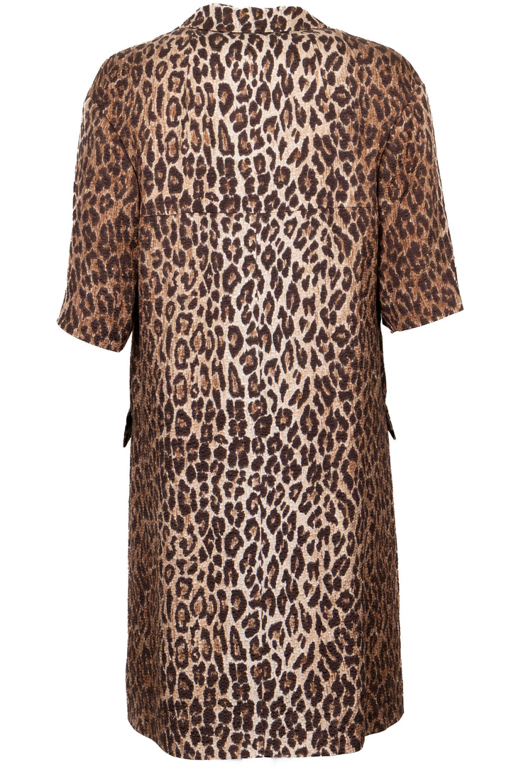DOLCE&GABBANA Leo Print Short Sleeve Coat Brown