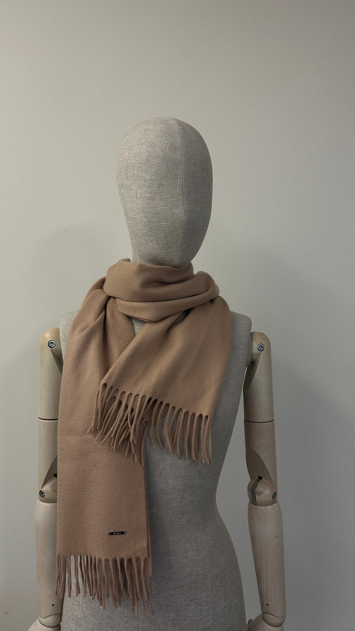 LORO PIANA Fringed Scarf Cashmere Beige