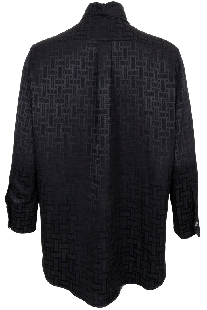 HERMÈS Blouse à nœud en soie noire