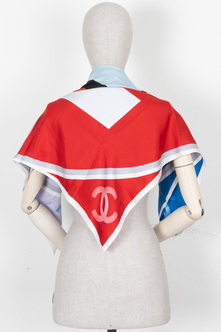 CHANEL Geometric Square Silk Multicolor