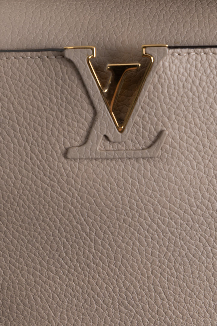 LOUIS VUITTON Capucines BB Bag Leather Galet Grey