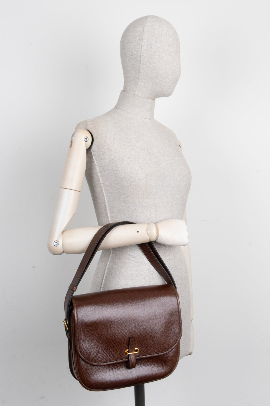 HERMÈS Balle De Golf Crossbody Bag Epsom Brown