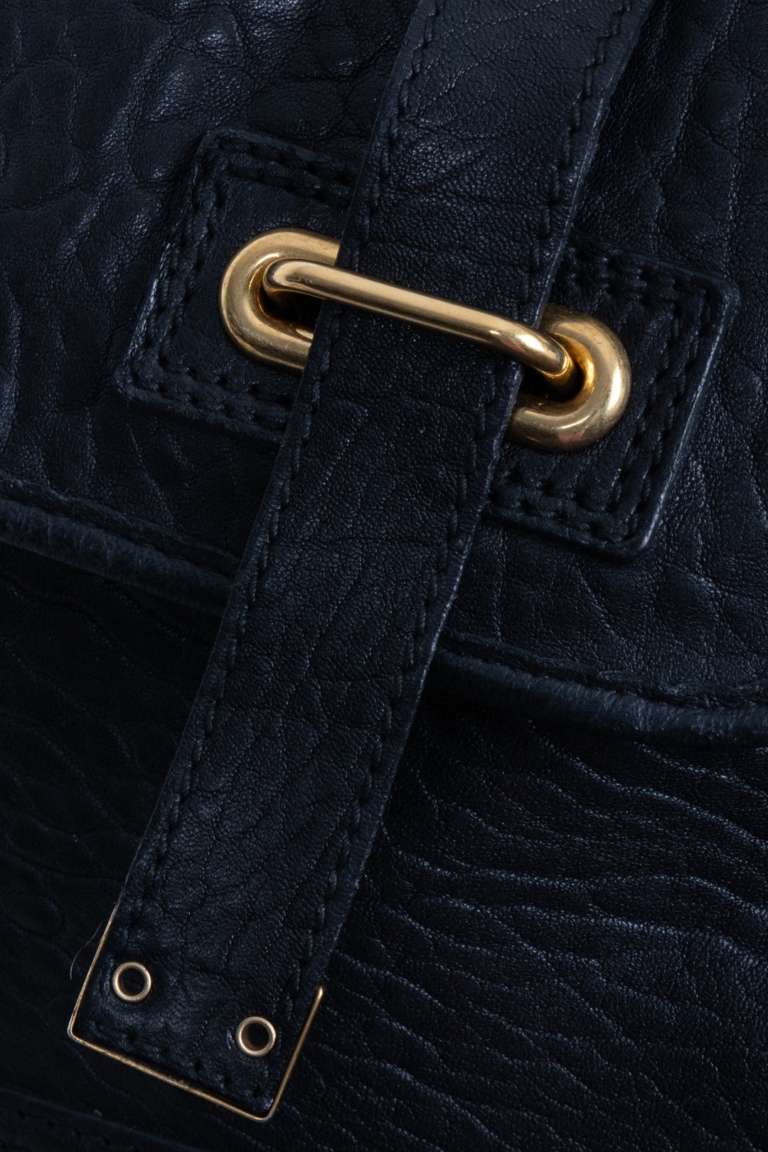 SAINT LAURENT Besace Shoulder Bag Black Leather