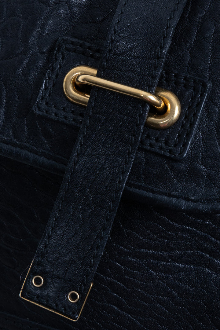 SAINT LAURENT Besace Shoulder Bag Black Leather