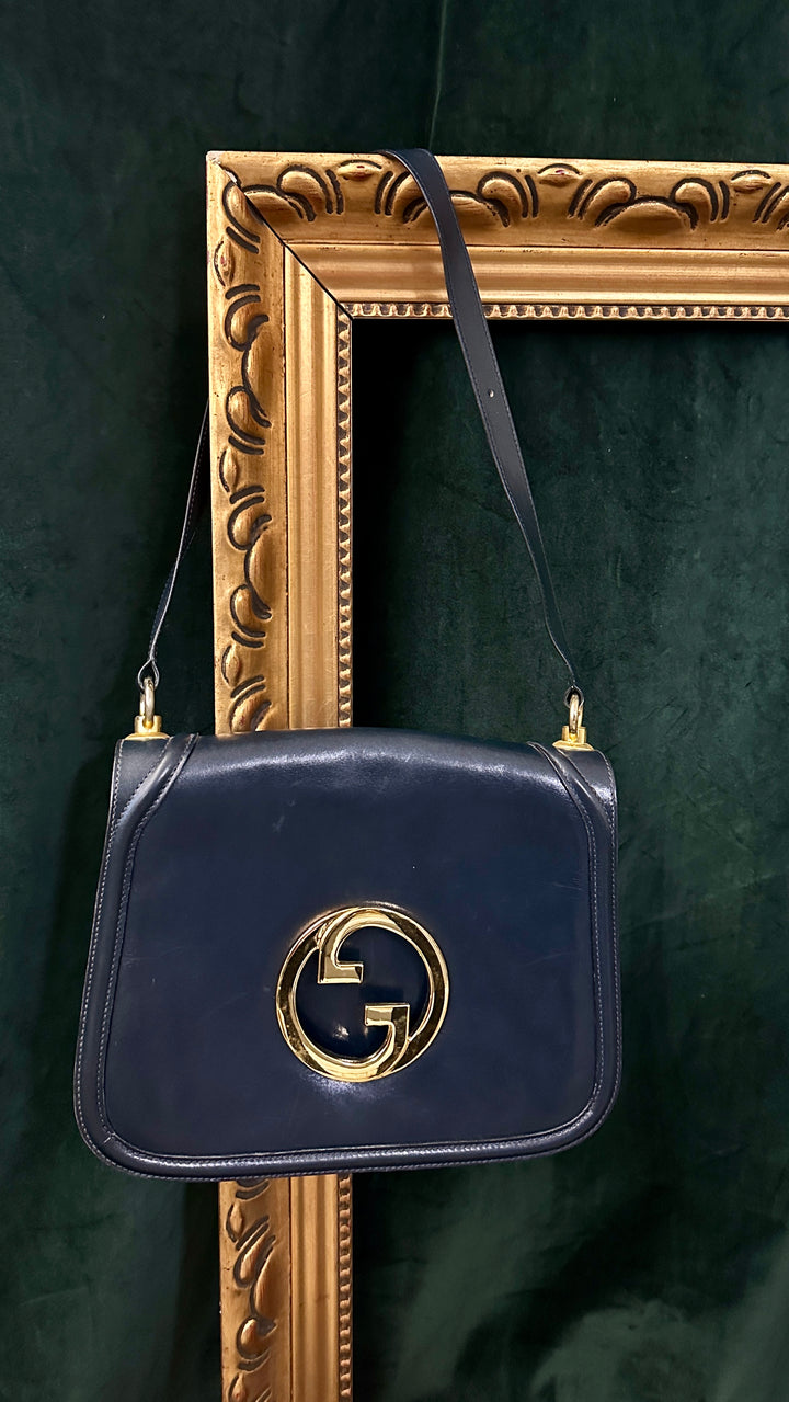 GUCCI Vintage Blondie Flap Bag Blue