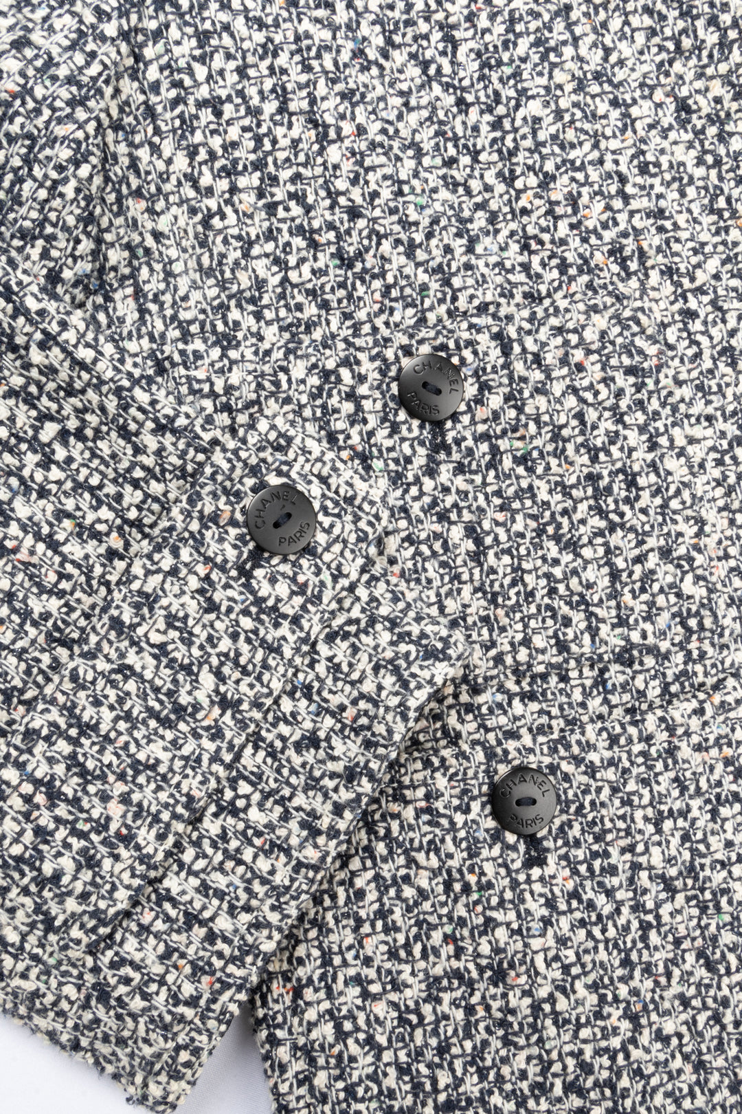 CHANEL Tweed Jacket Blue White