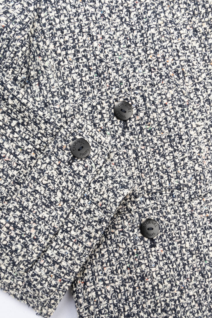 CHANEL Tweed Jacket Blue White