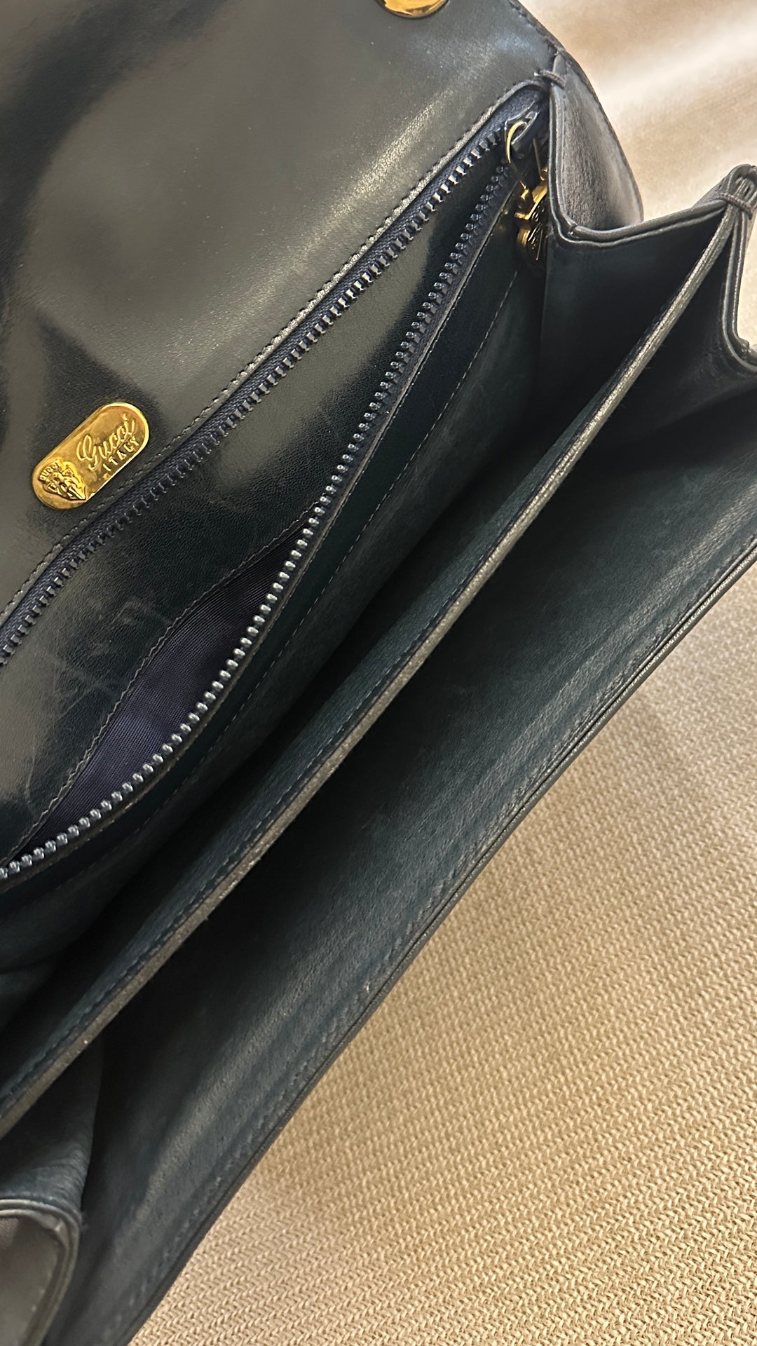 GUCCI Vintage Blondie Flap Bag Blue