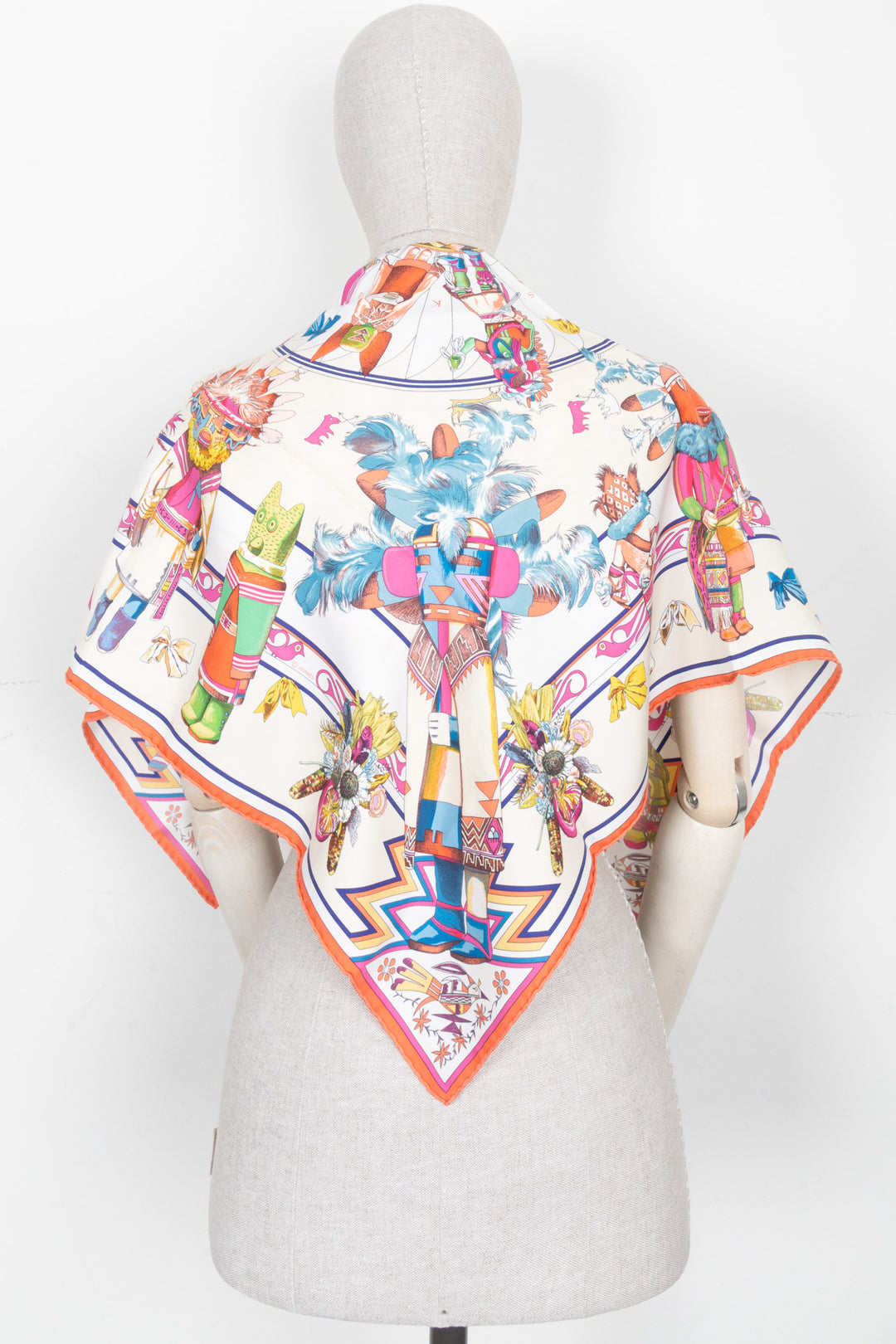 HERMÈS Kachinas Scarf 90 Silk Multicolor