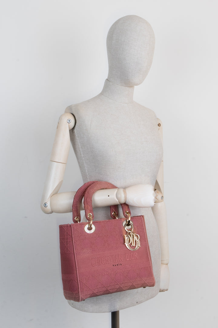 CHRISTIAN DIOR Lady Dior D-Lite Medium Old Rose
