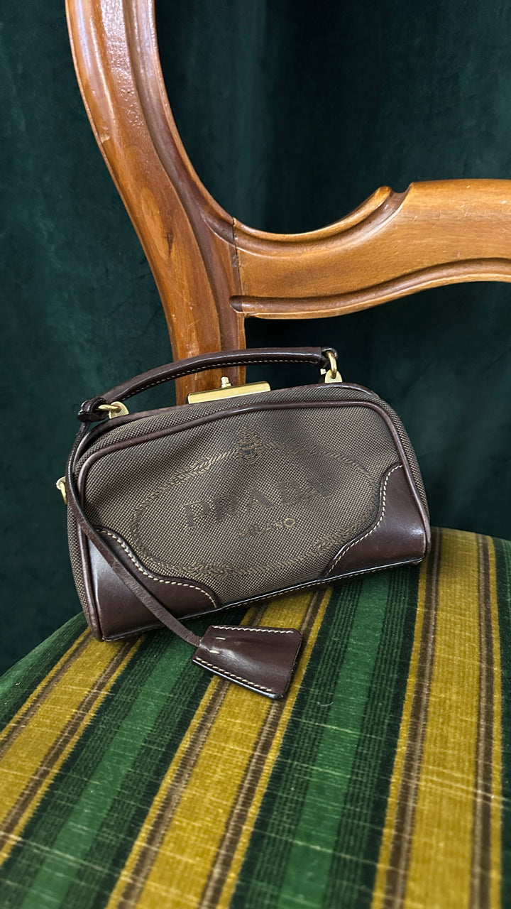 Prada Mini Camera Top Handle Bag, Brown