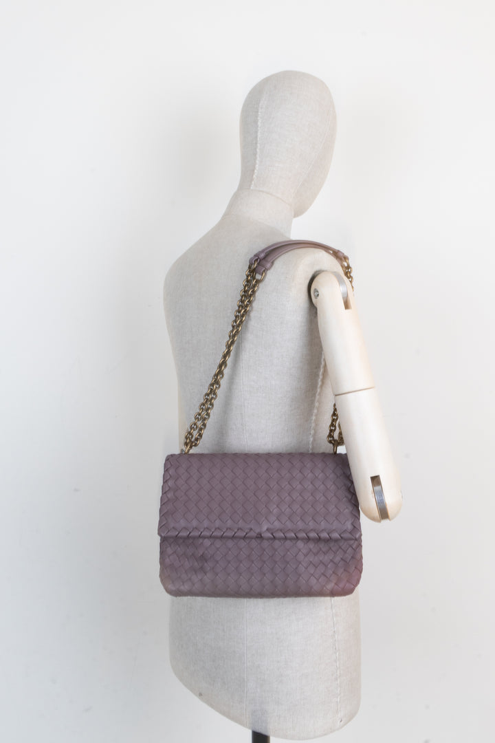 BOTTEGA VENETA Olimpia Bag Intrecciato Purple