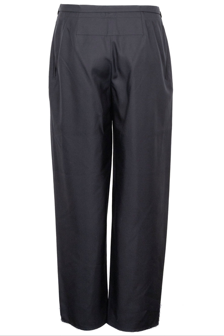HERMÈS Belted Pants Silk Black