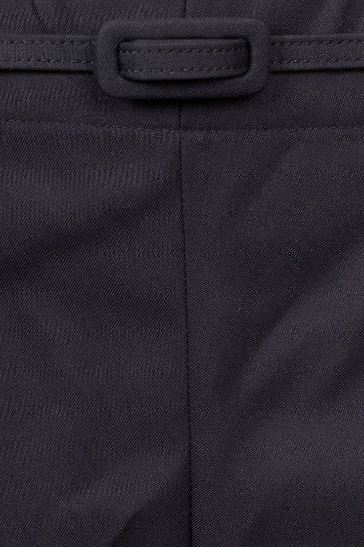 HERMÈS Belted Pants Silk Black