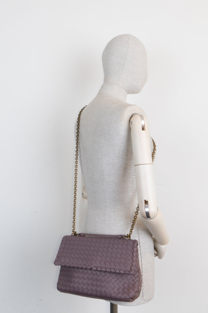 BOTTEGA VENETA Olimpia Bag Intrecciato Purple