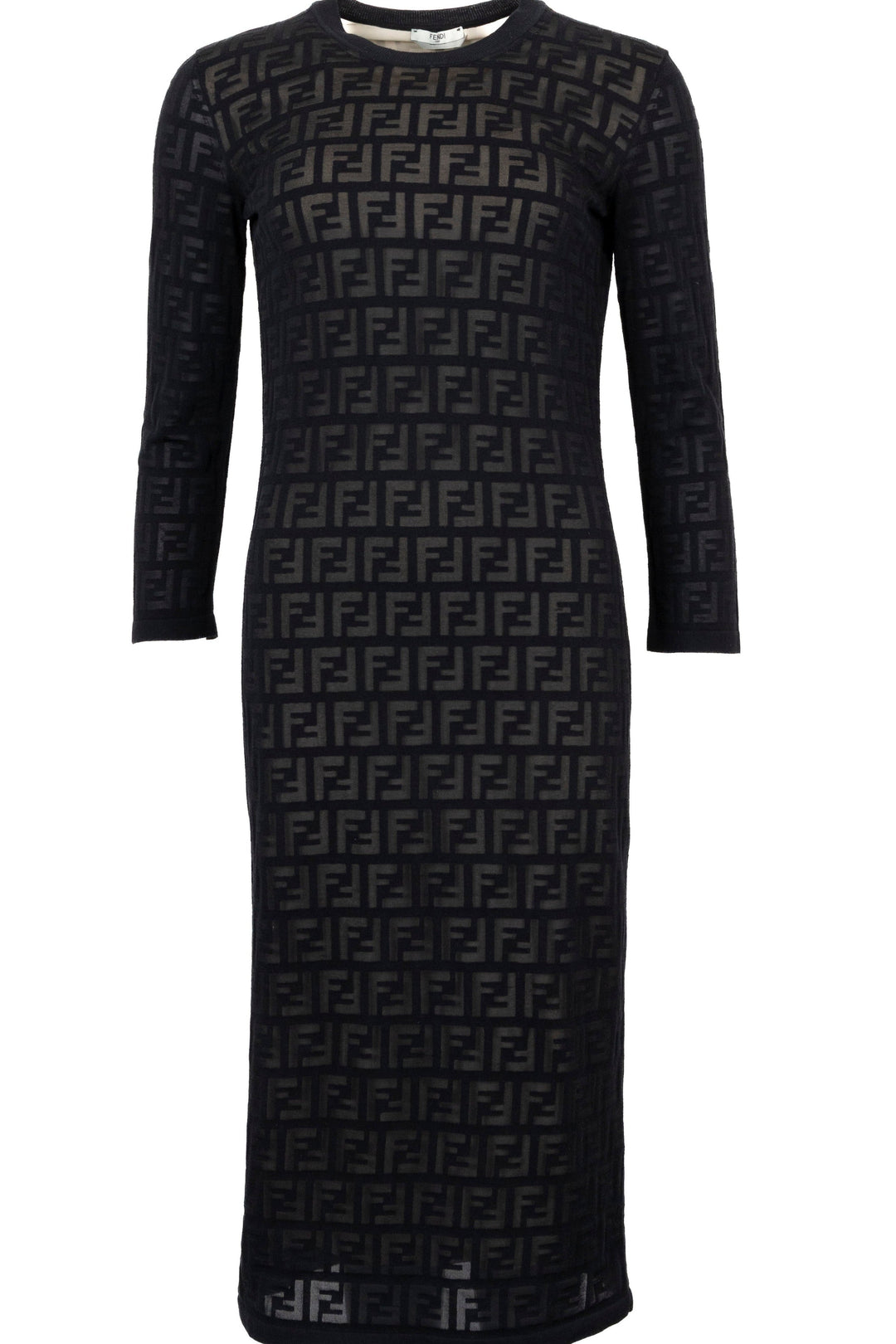 FENDI Long Sleeves FF Dress Black