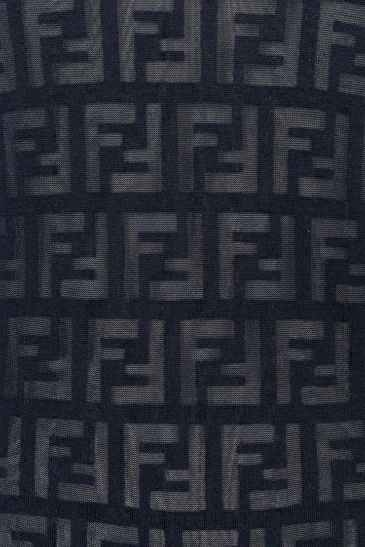 FENDI Long Sleeves FF Dress Black