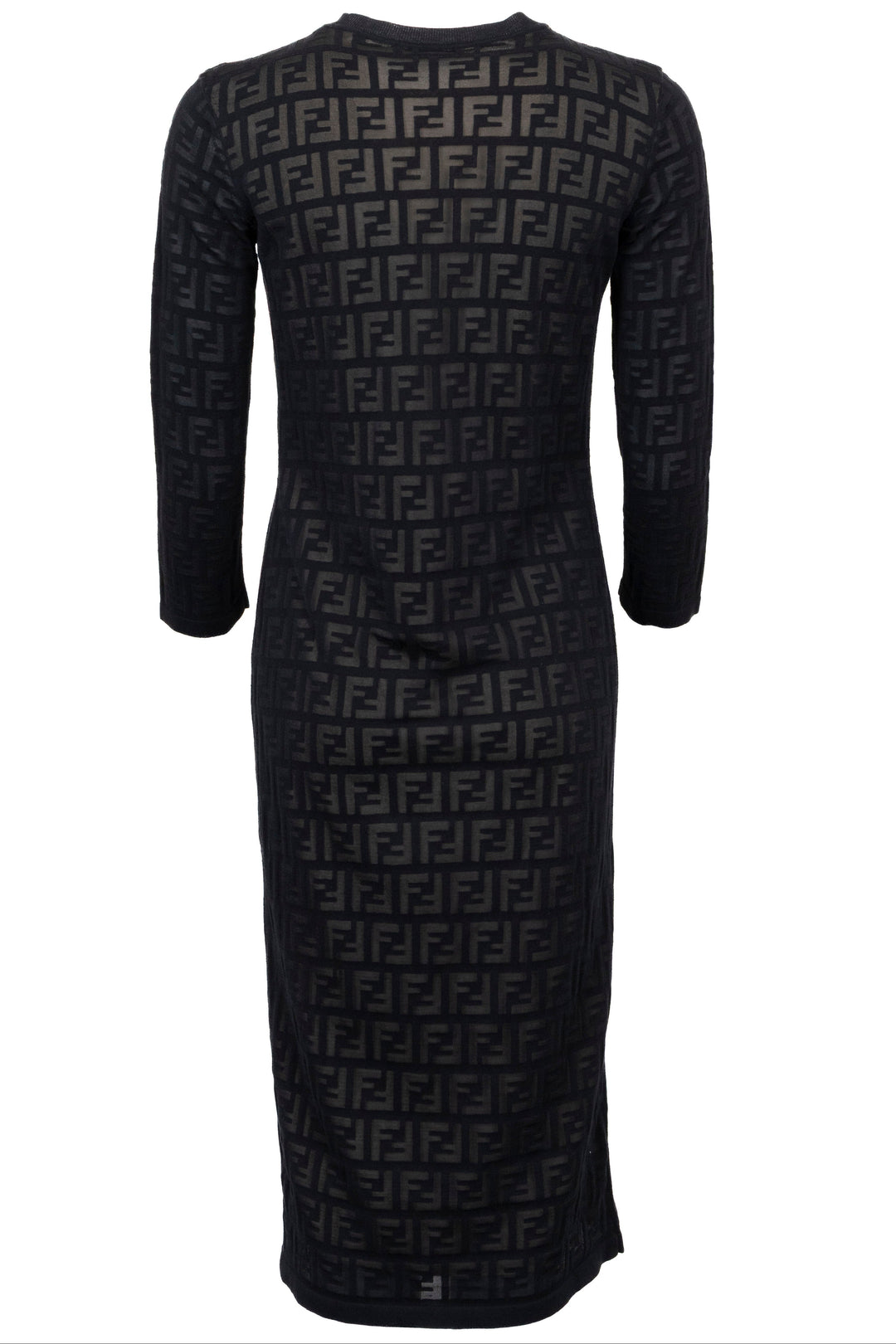 FENDI Long Sleeves FF Dress Black