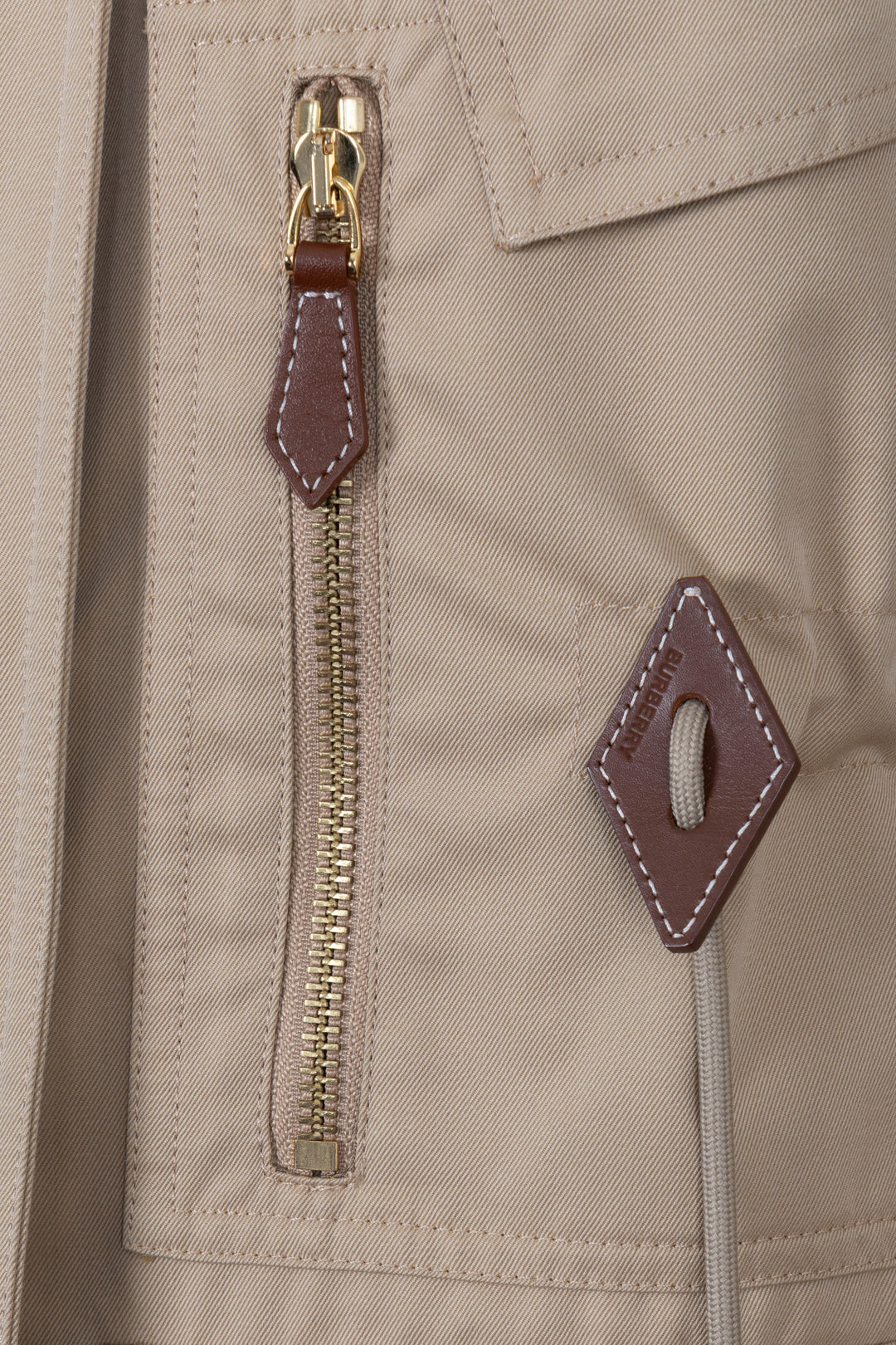 BURBERRY Veste de campagne en gabardine de coton beige