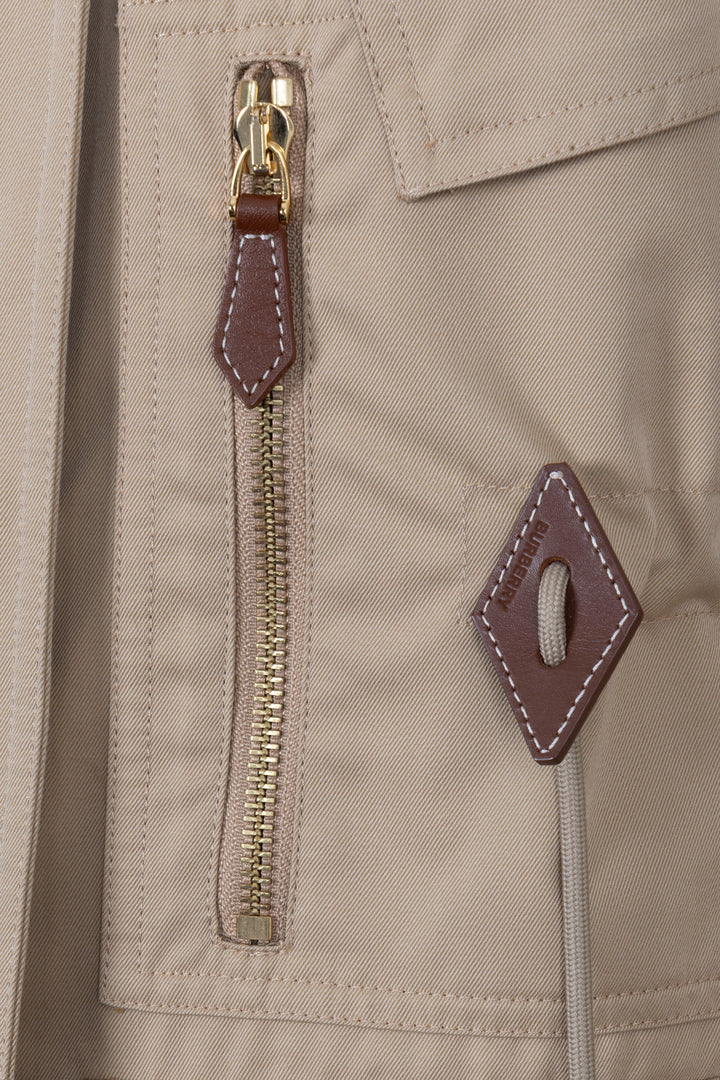 BURBERRY Veste de campagne en gabardine de coton beige