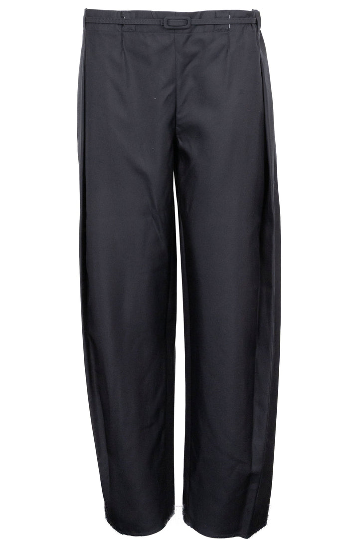 HERMÈS Belted Pants Silk Black