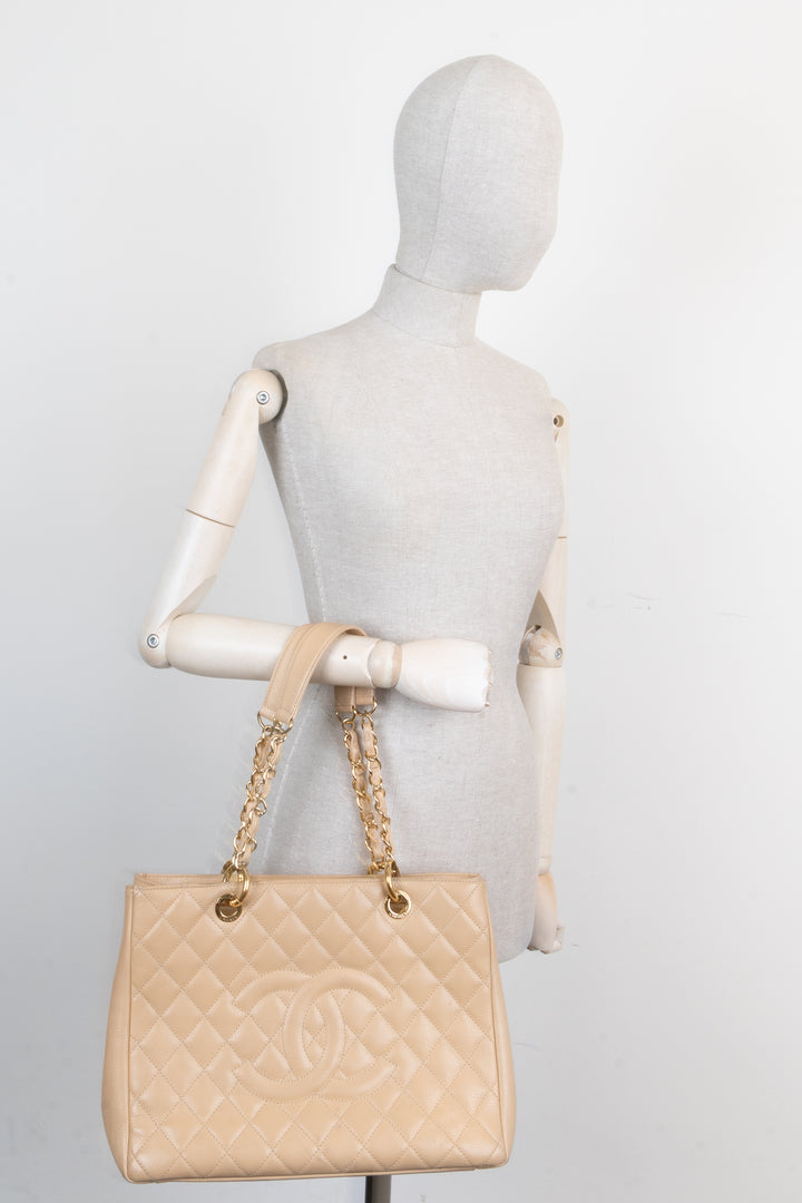 CHANEL GST Tote Bag Beige Caviar