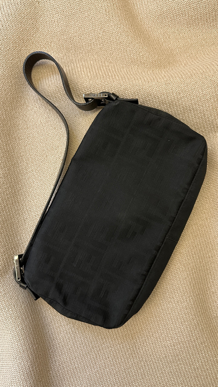 FENDI Baguette Bag in Zucca Canvas, Black