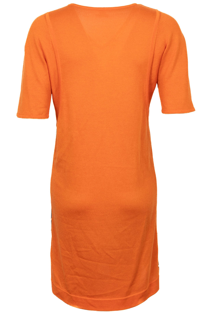 HERMÈS Twillaine Short Sleeve Dress Silk Cotton Orange
